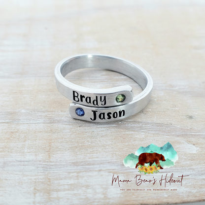 Wrap Around Ring with Birthstone