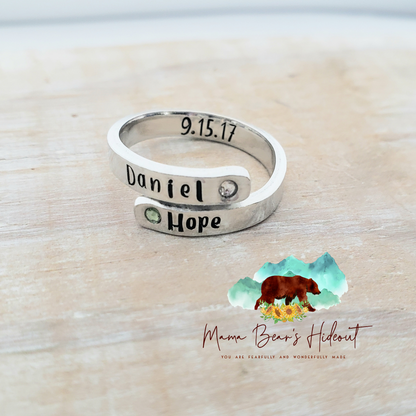 Wrap Around Ring with Birthstone
