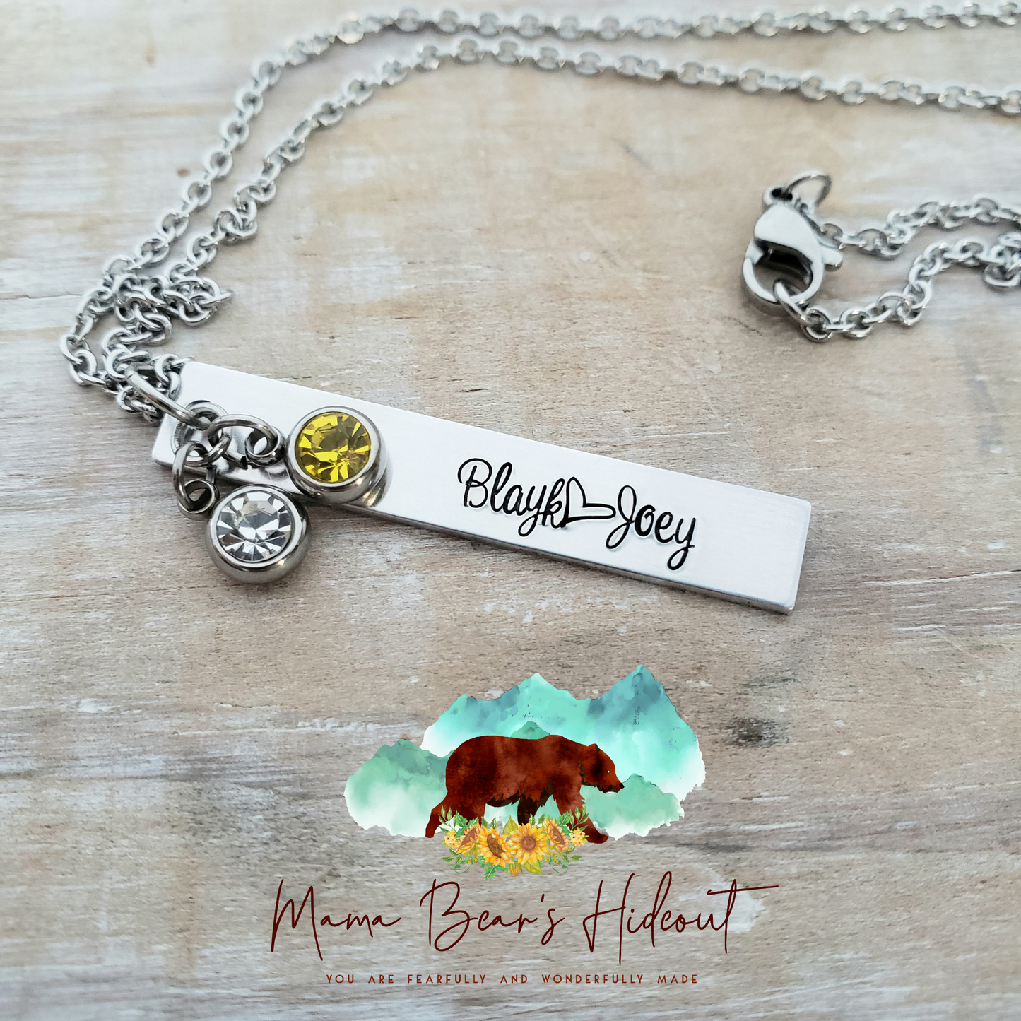 Cursive Bar Necklace