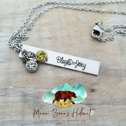 Cursive Bar Necklace